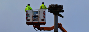 Storchennest mit Hubsteiger aufgestellt