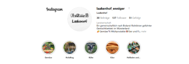 Laakenhof Instagram Account verlinkt