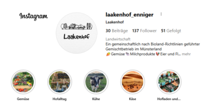 Laakenhof Instagram Account verlinkt